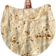 Amazon Blanket Funny Burrito Pizza Print Blanket Double-Sided Flannel Blanket Bedroom Nap Blanket