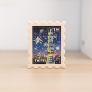 【拼風景磁鐵-綻放101】台灣紀念品 / 郵票磁鐵 / 12片拼圖圖