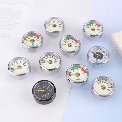 1PC Air Mini Micro Pressure Gauge Manometer | Thread M10 M8 | 5MPA 10MPA 20MPA 30MPA 35MPA 40MPA 300