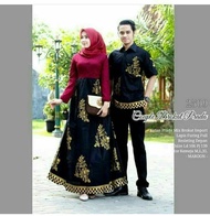 Batik Couple Sarimbit Brokat Gamis Baju Batik Keluarga Seragam