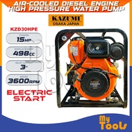 Mytools KAZUMI JAPAN KZD30HPE Air-Cooled Diesel Engine High Pressure Water Pump 3" 15HP (Electric St