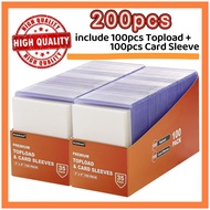 [100pcs Toploader + 100pcs Card Sleeve] Pokemon One Piece Toploader Photocard Card Sleeve Trading Ca