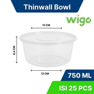 THINWALL Wigo BOWL 750 ML contains 25 pcs, Fruit Salad Cup, Vegetable Salad Cup, Meatball Cup, BOWL 