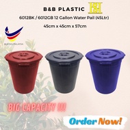 6012BK / 6012GB 12 Gallon Water Pail - B&B Plastic