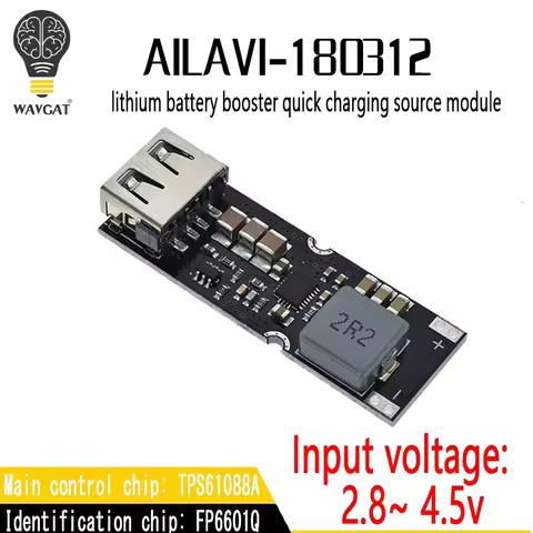 Single Cell Lithium Battery Boost Power Module Board 3.7V 4.2V Liter 5V 9V 12V USB Mobile Phone Fast