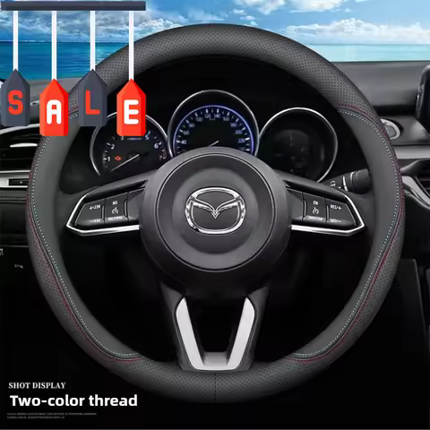 Leather Car Steering Wheel Cover for Mazda 2 3 5 6 CX5 MX5 CX 5 CX30 MX-5 CX3 CX7 CX60 CX9 CX90 CX-6