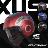Gracshaw G828 Glaxus GWave Cafe Racer Bobber Classic Retro Helmet Free Mask