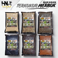 Sambau Burung 1KG – Makanan Merbok & Terkukur Premium | Putih / Hijau / Merah Oren / Pulut Hitam / C