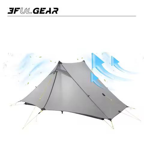 2026 New Waterproof zipper 3F UL Gear LANSHAN 2 PRO 915 Grams TWO PERSON No-See-Um Two Side Silnylon