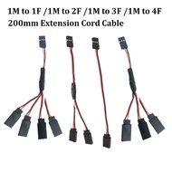 Kabel Sambungan Servo 200mm Futaba 3 Pin JR Plug Splitters Lelaki Ke Perempuan untuk Kereta RC Pesaw
