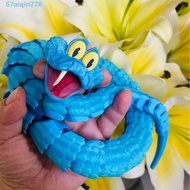 AIQIN Articulated Poseable Snake, 3D Printed Snake Statue Blue Snake, Animation Character Snake Gary