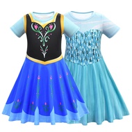 HOT★{Sweet Baby} Girls Frozen Princess Costume Dress Kids Snow Queen Sisters Dress Children Cartoon Cosplay Dress Assess For 3-10Y