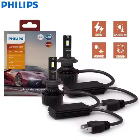 Philips Ultinon Rally 3550 LED H4 H7 H11 HB3 HB4 HIR2 9005 9006 9012 100W 9000LM High Power 6500K Br