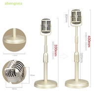 abongsea Simulation Classic Retro Dynamic Vocal Microphone Vintage Style Mic Universal Stand For Live Performanc Karaoke Studio Record Nice