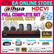 DAHUA 2MP 4 CHANNEL FULL COMPLETE SET Full HD 1080P CCTV 4CH DVR + Camera + HARD DISK + Power Supply