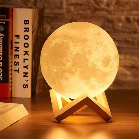 2024 LED Night Light 3D Print Moon Lamp Rechargeable Color Change 3D Light Touch Moon Lamp Children'