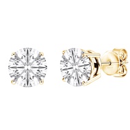 18KT Yellow Gold Over Sterling Silver with 1 1/2ct Lab Grown Diamond Stud Earrrings