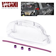 Clear Cam Gear Pulley Timing Belt Cover For 92-96 Mitsubishi Lancer EVO 1-3/DSM 4g63 4g63T Polycarbo