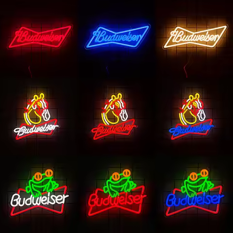 Budweiser Neon Sign for Wall Decor,Beer LED Neon Light for Man Cave Bar Wall Art,USB Powered for Hom