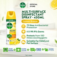 Dettol Antibacterial Disinfectant Spray Lemon Breeze 450ml