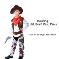 Adult Cowboy Costume Men Women Cowgirl Cosplay Kids Western Dress Suit