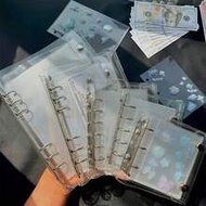 1pc A5 A6 Portable Transparent Loose-Leaf Binder A5 Sticker Book A6 Sticker Book Scrapbook Transpare