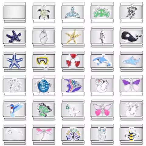 DIY Stainless Steel Italian Charm Links Fit To 9mm Bracelet Women Men Jewelry Making Accessories Ani