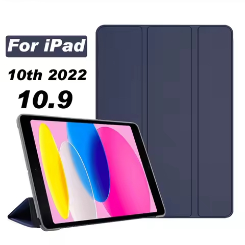 For New iPad 10 2022 10th Generation A2696 PU Leather Tablet Folding Smart Cover Funda for Apple iPa