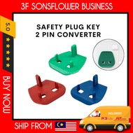 1 Pcs MultiColour Plastic Safety Plug Key 2 Pin Converter