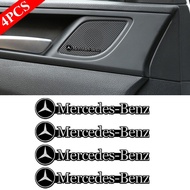 🔥Ready Stock🔥 4pcs Aluminum Car Music Player Sticker Emblem for Mercedes Benz W212 W204 W213 W205 W2