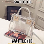 WATTLE1J0 Square Handbag, Large Capacity  Crossbody Bag, Fashion PVC Adjustable Strap Transparent Je