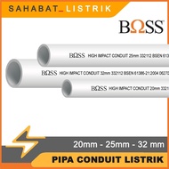 Electric Pipe Conduit Pipe BOSS 20mm 25mm 32mm WHITE 2.9 Meters