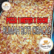 PIZZA BREAD FOOD ENAK ROTI PIZA UKURAN 1METER x 60CM MONSTER BESAR BIG
