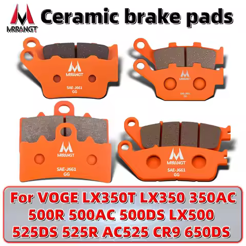 MRRANGT Motorcycle Ceramic Brake Pads Kit Fit For VOGE 500DS 525DS 500AC AC525 500R 525R LX500 LX350