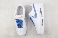 🌵（支持鑒定）空軍  Nike Air Force 1 迷彩塗鴉 藍鉤 空軍一號休閑板鞋