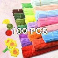 100pcs Extra Thick Colorful Dense Fuzzy Wire Set Plush Flower Kit Craft Flower Chenille Sunflower