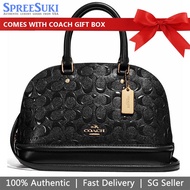 Coach Handbag In Gift Box Crossbody Bag Mini Sierra Satchel In Debossed Patent Leather Black # F27597
