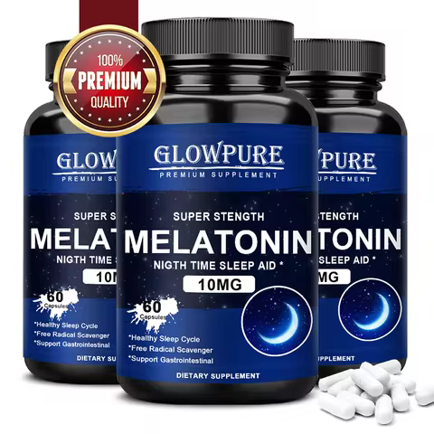 Melatonin 10 mg Capsules - Relieve Insomnia Healthy Sleep Quality Deep Sleep Stress Relief