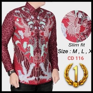 Slim Fit Batik Shirt Long Sleeve for Men