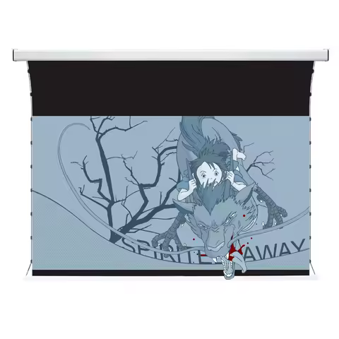 YuTong alr projector screen110inch UHD Black Obsidian Motorized Drop Down Projector Screen Long Thro
