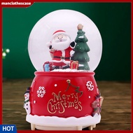 (manclothescase) Display Glass Snow Globe Birthday Gift Resin Santa Claus Christmas Tree Snow Globe Exquisitely Polished