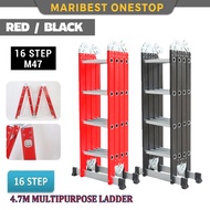 16 STEP RED BLACK EDITION MULTIPURPOSE ALUMINIUM LADDER 4.7M