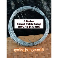 Kawat Putih Kasar 6 Meter BWG 16 Kawat Jemuran