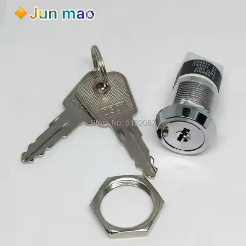 19mm Metal 4Pin ON-OFF 2Position DPST A Series Electronic Lock Key Switch 1801 2ON 2OFF Power switch