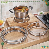TEAMY Cauldron, Rotundity Bilayer Pot Storage Rack,  Stainless Steel Bold Wok Stand Kitchen