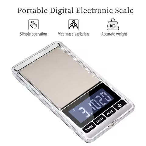 500g 0.01g Mini Electronic Jewelry Scale Balance Pocket Gram LCD Display Electronic Weight Scale Gra