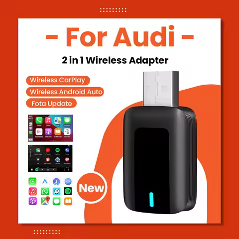 CarPlay Android Auto Wireless Adapter Plug And Play Bluetooth WiFi Fast For Audi A3 A4 Q2 R8 Q5 e‑tr