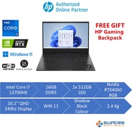 HP OMEN Gaming Laptop 16-wf0066TX (Intel Core i7 13700HX, 16GB RAM, 2x 512GB SSD, Nvidia RTX4060 8GB