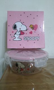 全新Snoopy史努比圓型保鮮盒便當盒耐熱玻璃+食品級PP,SOGO週年慶滿額禮SOGO周年慶