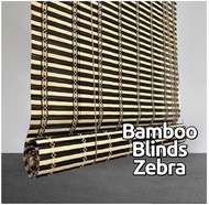 Exclusive Bamboo blinds zebra / outdoor indoor blind / curtain roll up / bidai buluh asli natural / tingkap dapur window